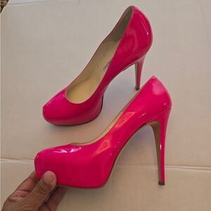Brian Atwood Neon Pink Maniac Scarpa Platform Pump Size 9